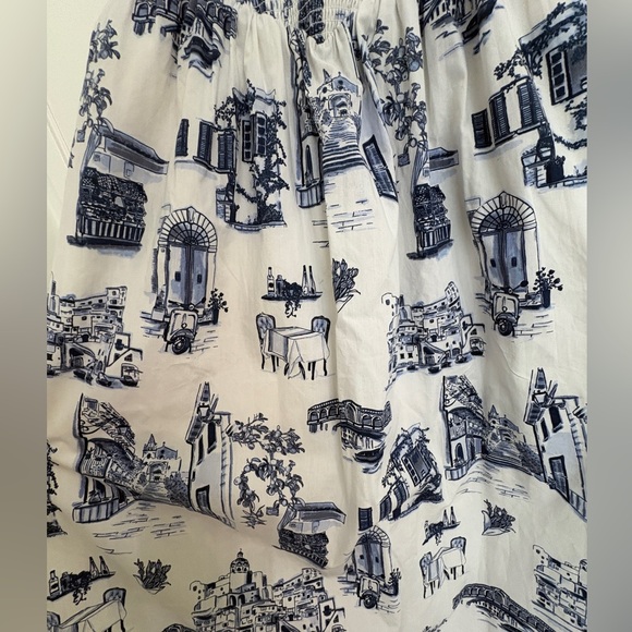 Abercrombie & Fitch Dipped-Waist Smocked Midi Dress - Picture 2 of 5